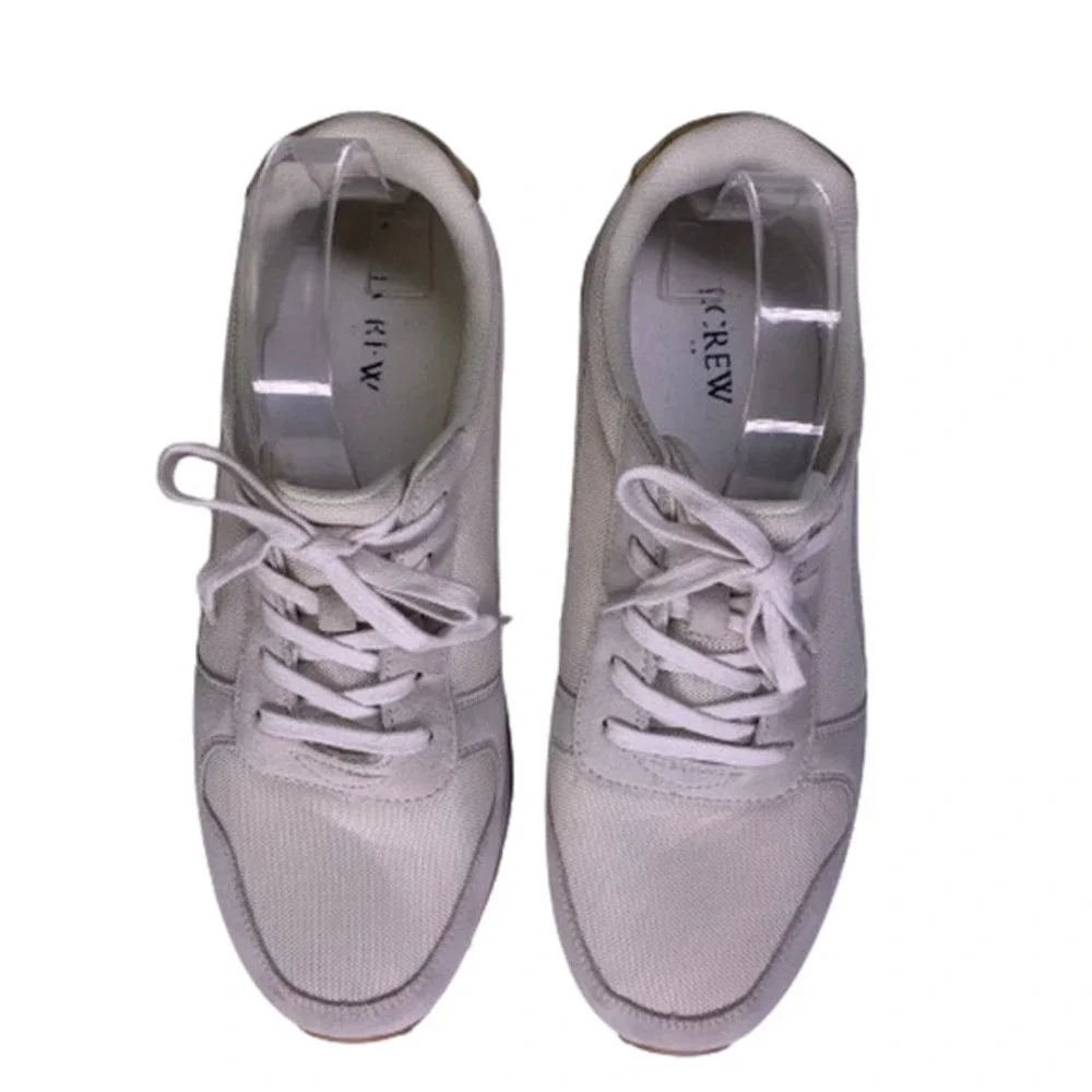 J. CREW White Suede Metallic City Sneakers‎